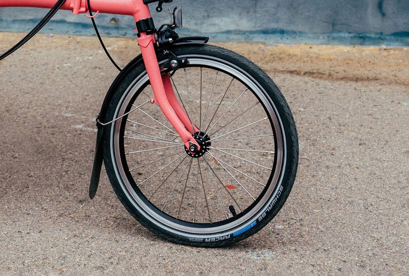 Close up of Brompton wheel