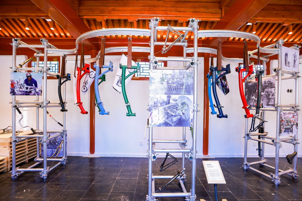 An image of the One Millionth Brompton at the immersive exhibition for the bike