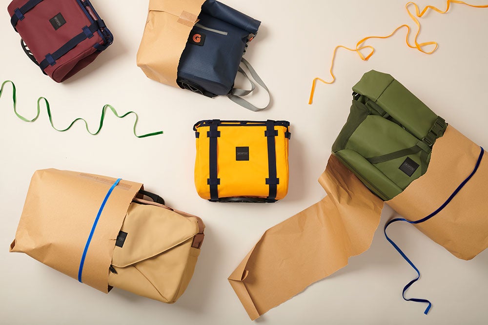 Brompton luggage partially unwrapped