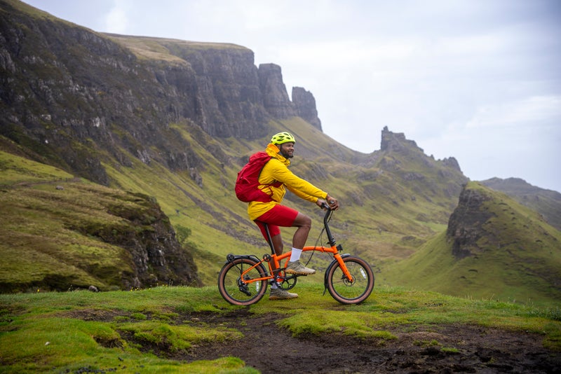 Man on G Line Brompton in Scottish Highlands