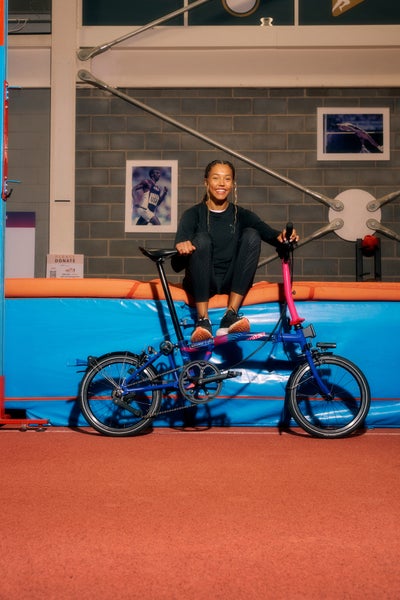 GB athlete Morgan with Brompton Paris Edition P Line