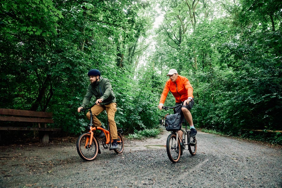 People riding the Brompton G Line bike