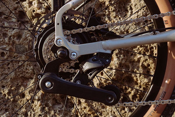 Close up of Brompton chainset