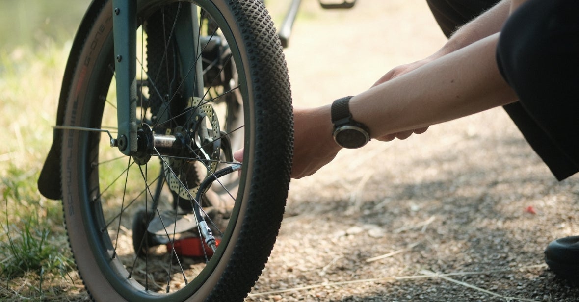 Pumping up a G Line tyre