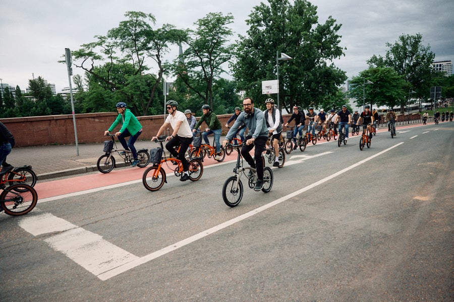 People riding the Brompton G Line bike