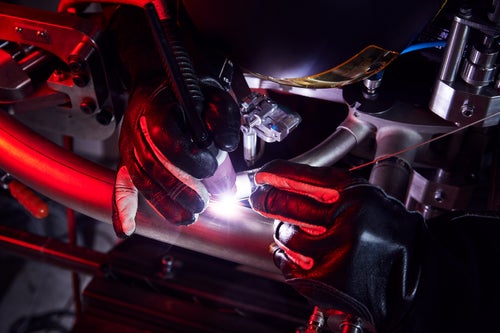 A Brompton in the Greenford factory assembly line