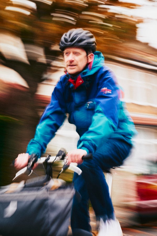 An image of Jack on his Brompton