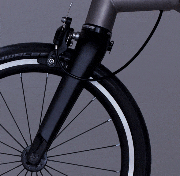 A gif of Brompton T Line componentry