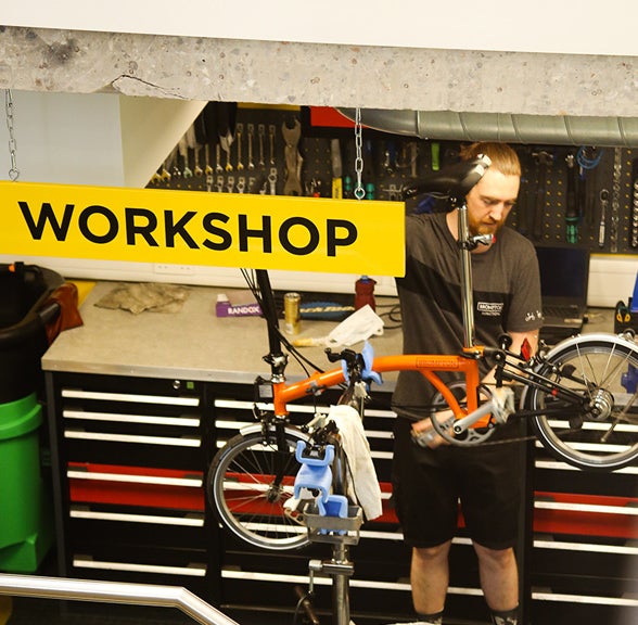 Man working on bike
