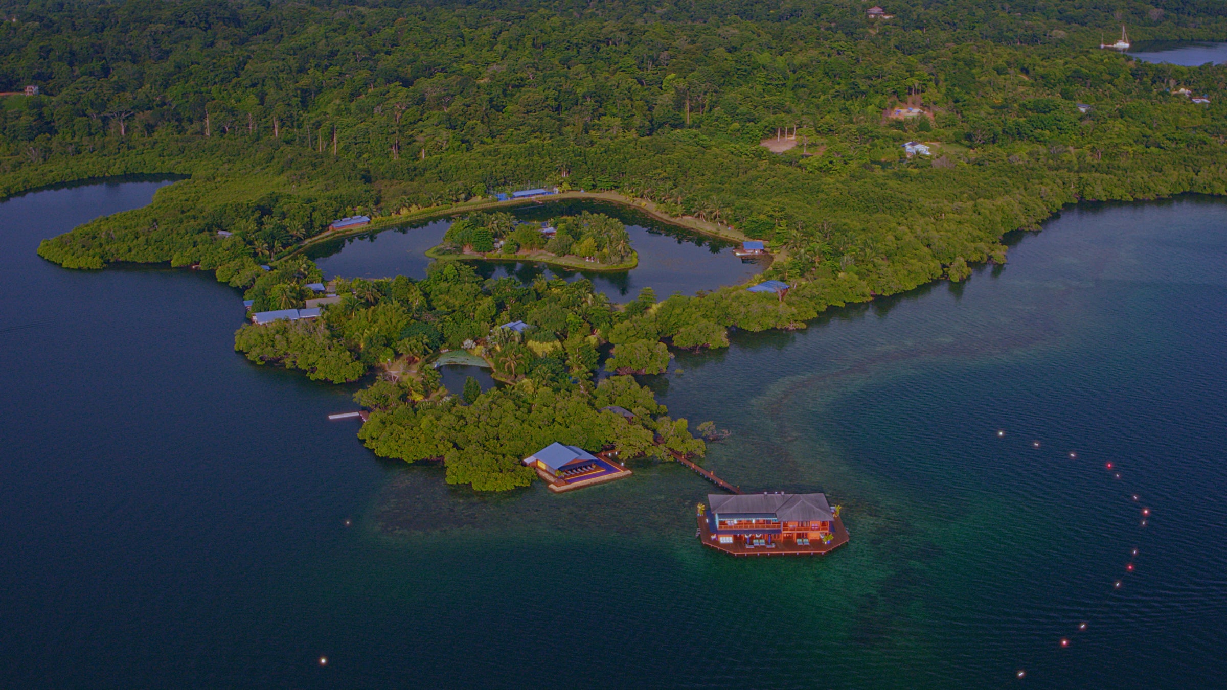 Aerial view of Sweet Bocas in Panama.