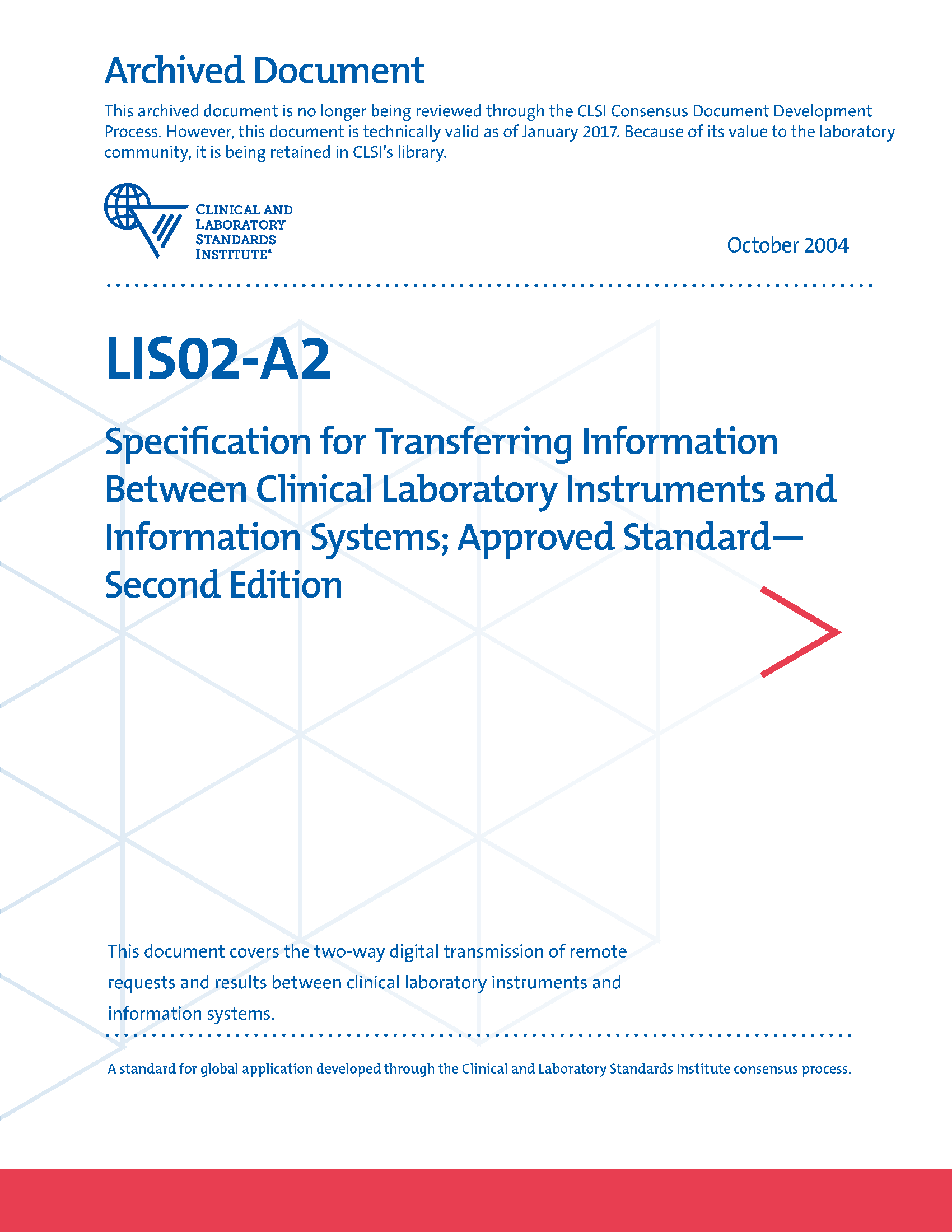 LIS02 | Specification for Transferring Information Between Clinical ...