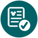 Icon of a paper application with a check mark