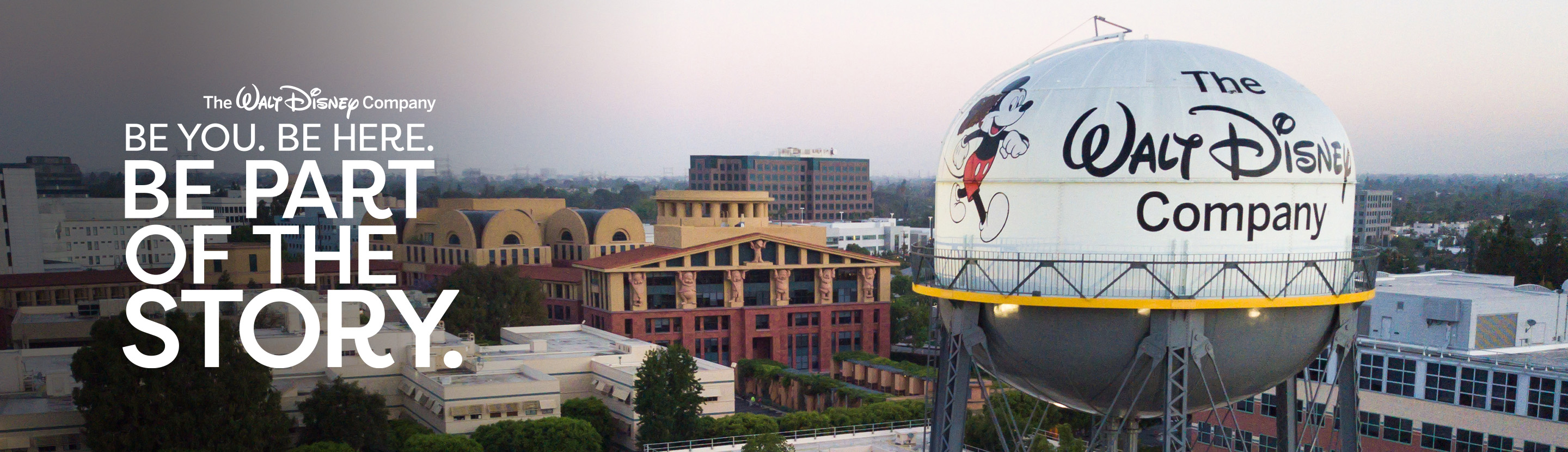 The Walt Disney Company water tower in front of the Walt Disney Studios lot