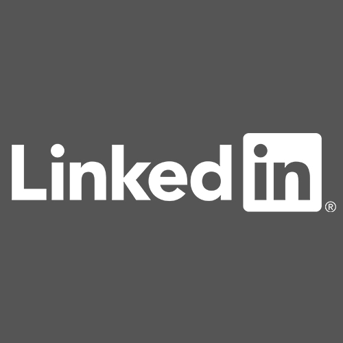 LinkedIn Logo in white on a gray background