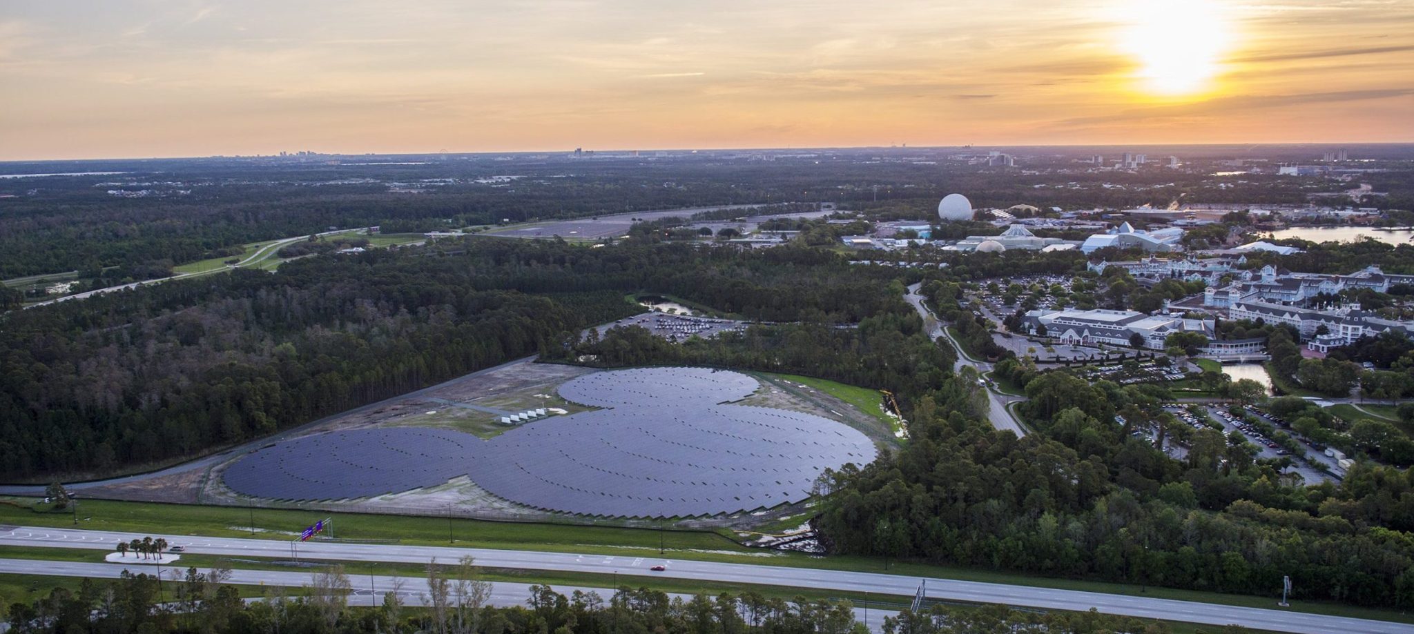 The Mickey Moused-shaped solar array at Walt Disney World in Orlando, Florida