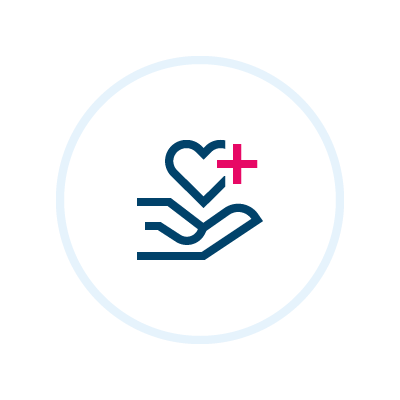 Icon of hand holding up a heart
