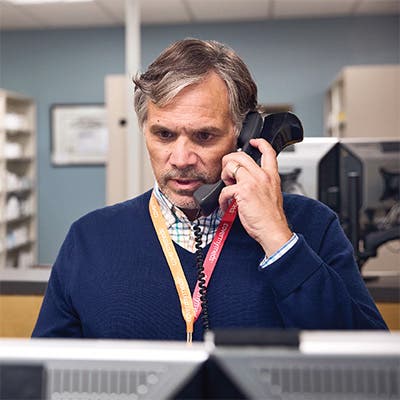 Pharmacist on the phone