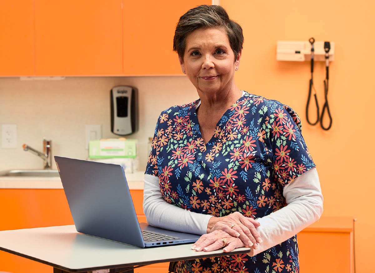 Portrait of provider at a computer