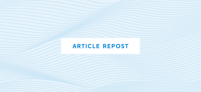Blue design background with the words "Article repost"