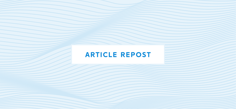 Blue design background with the words "Article repost"