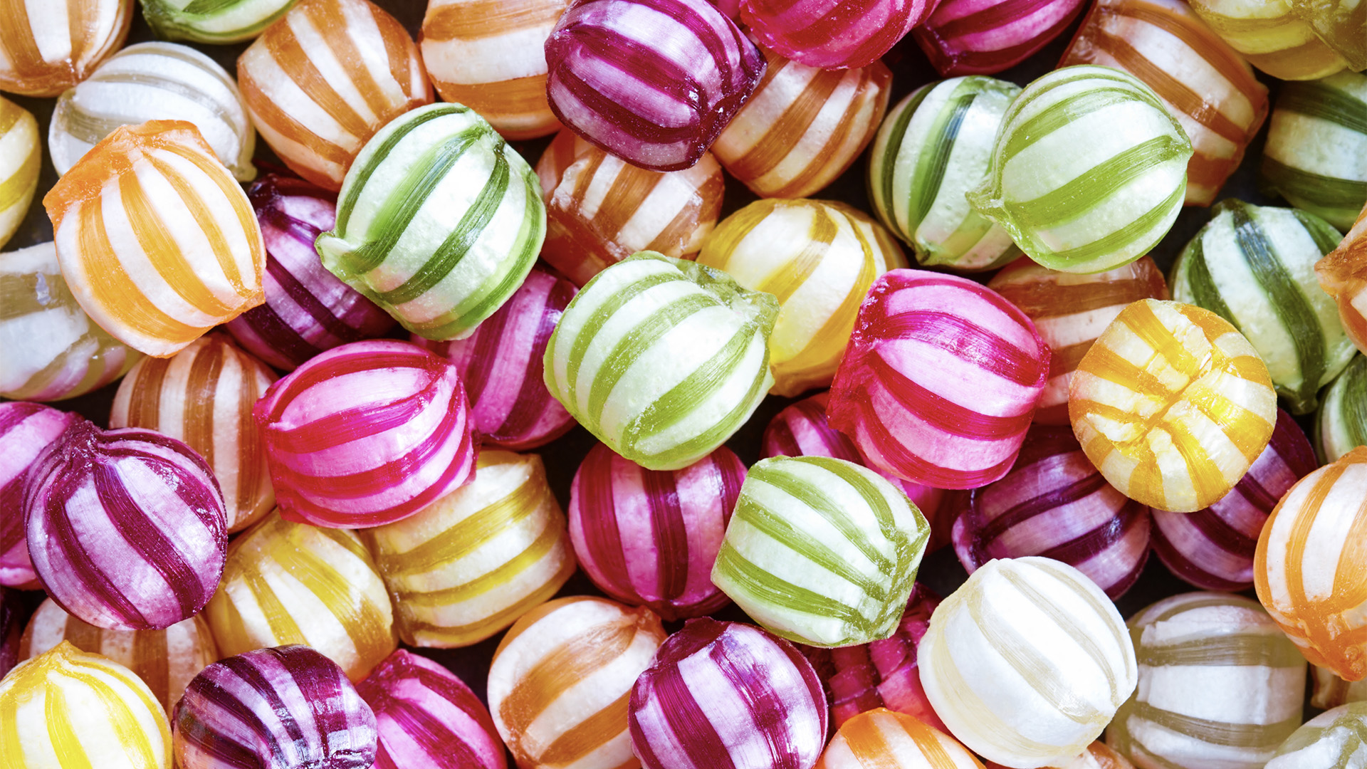 Striped hard candies