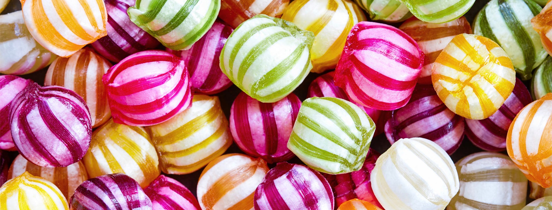Striped hard candies